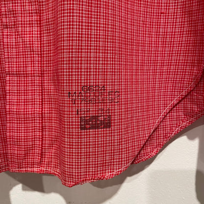 Polyester Cotton Checked Shirt Red