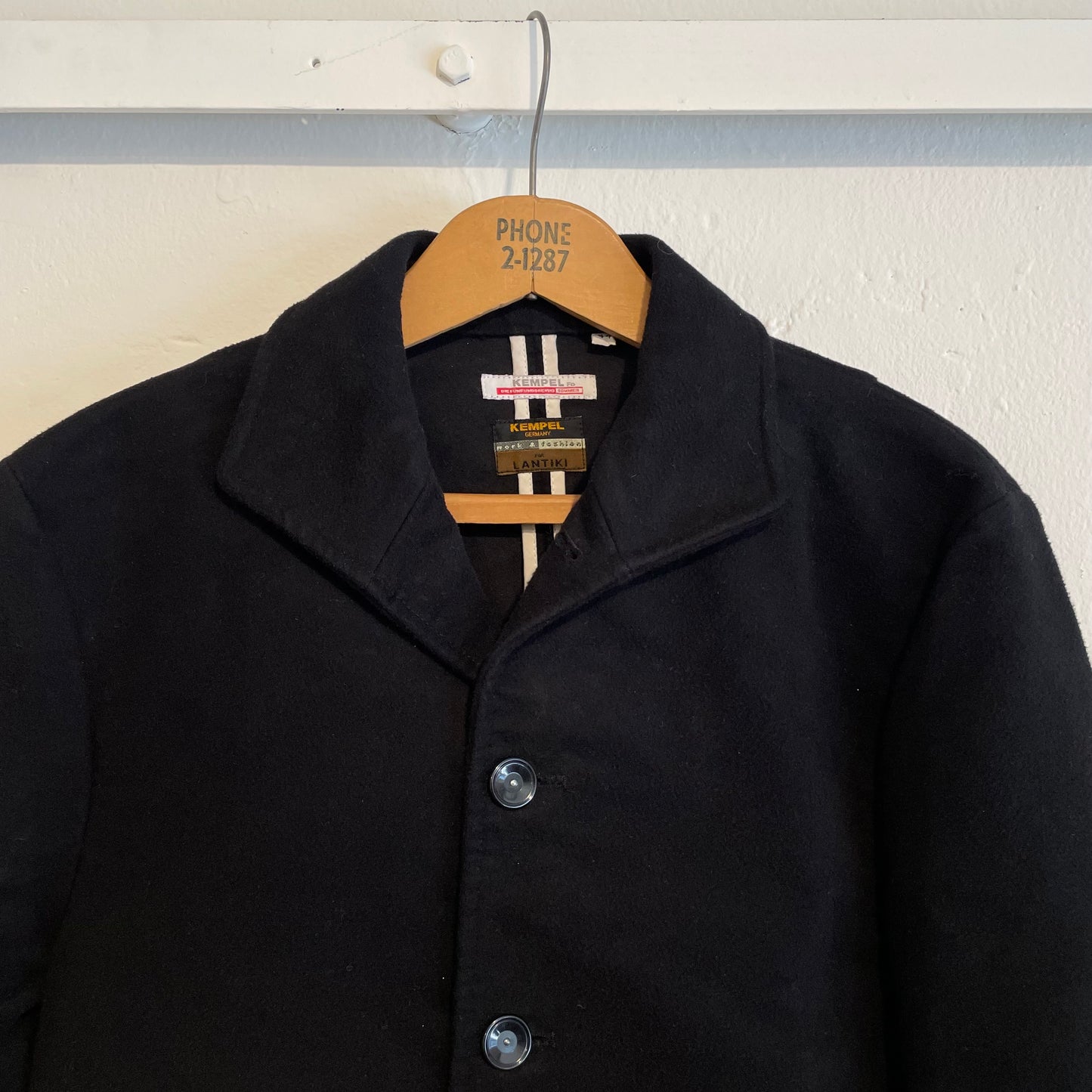 Work Jacket Black Mao Collar Moleskine