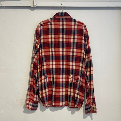 Classic Plaid Flannel Shirt Red Navy White