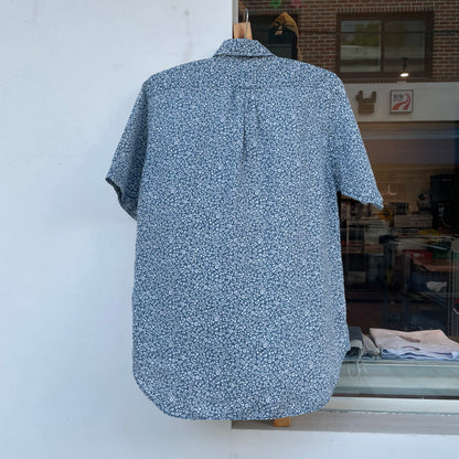 Small Floral Shirt Short Sleeve Blue