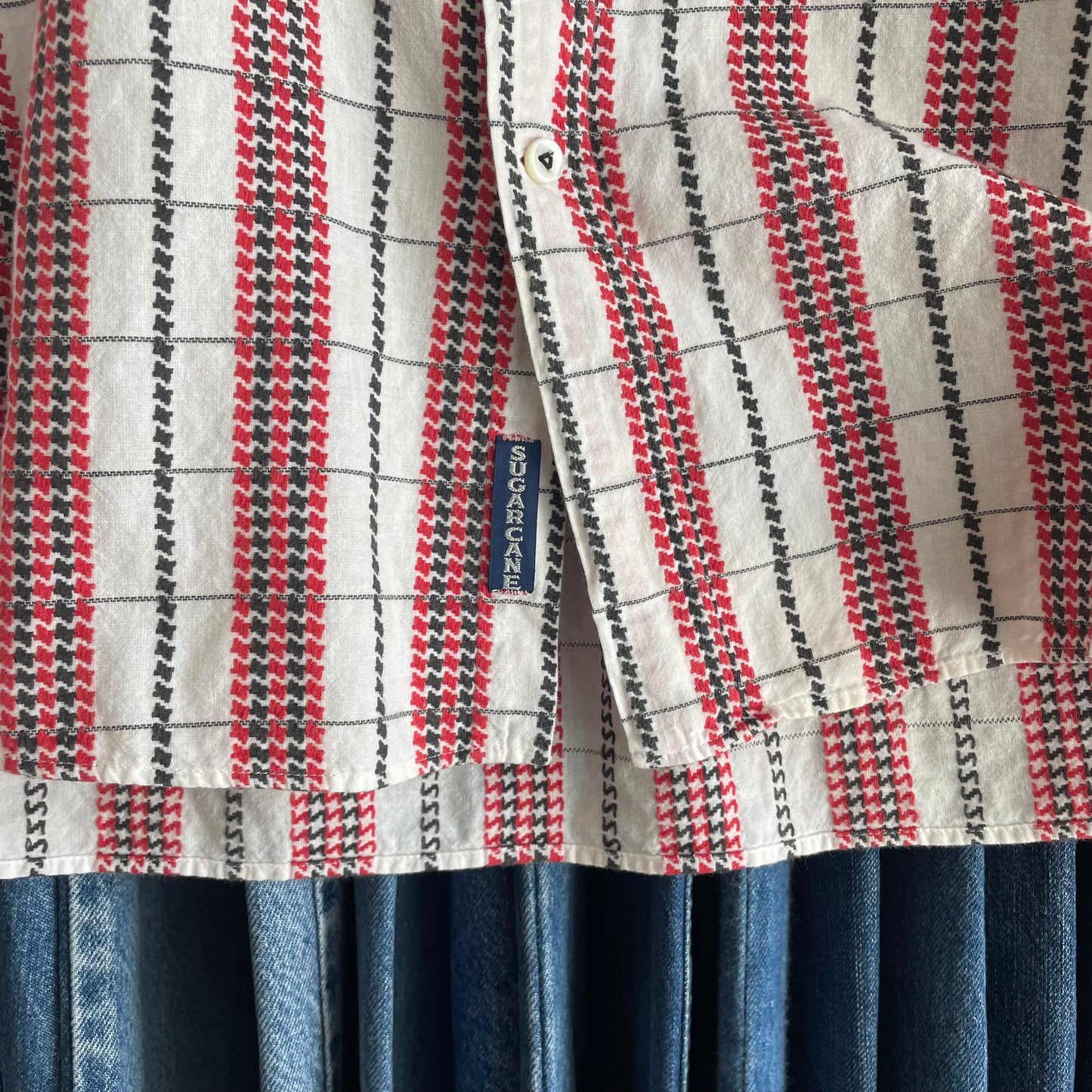 Red-Black Woven Striped Casual Shirt