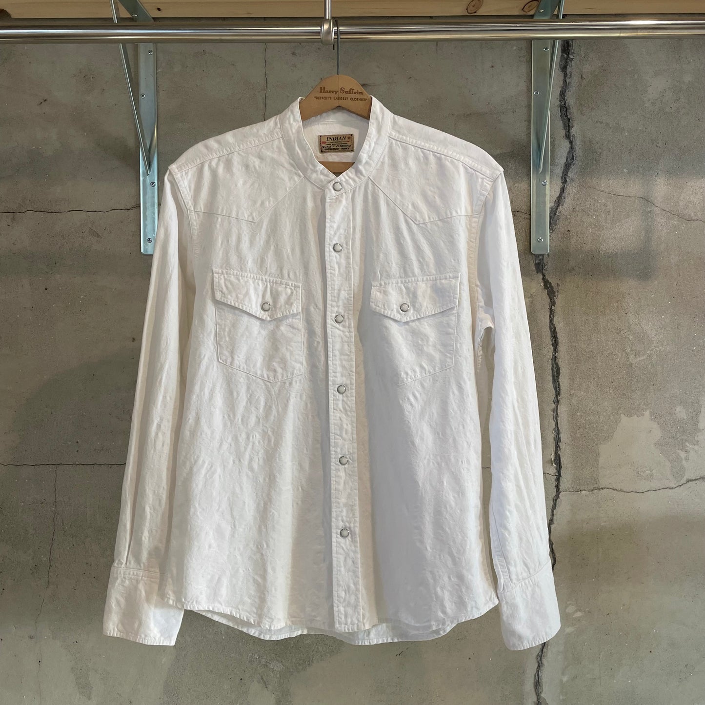 Band Collar Shirt White