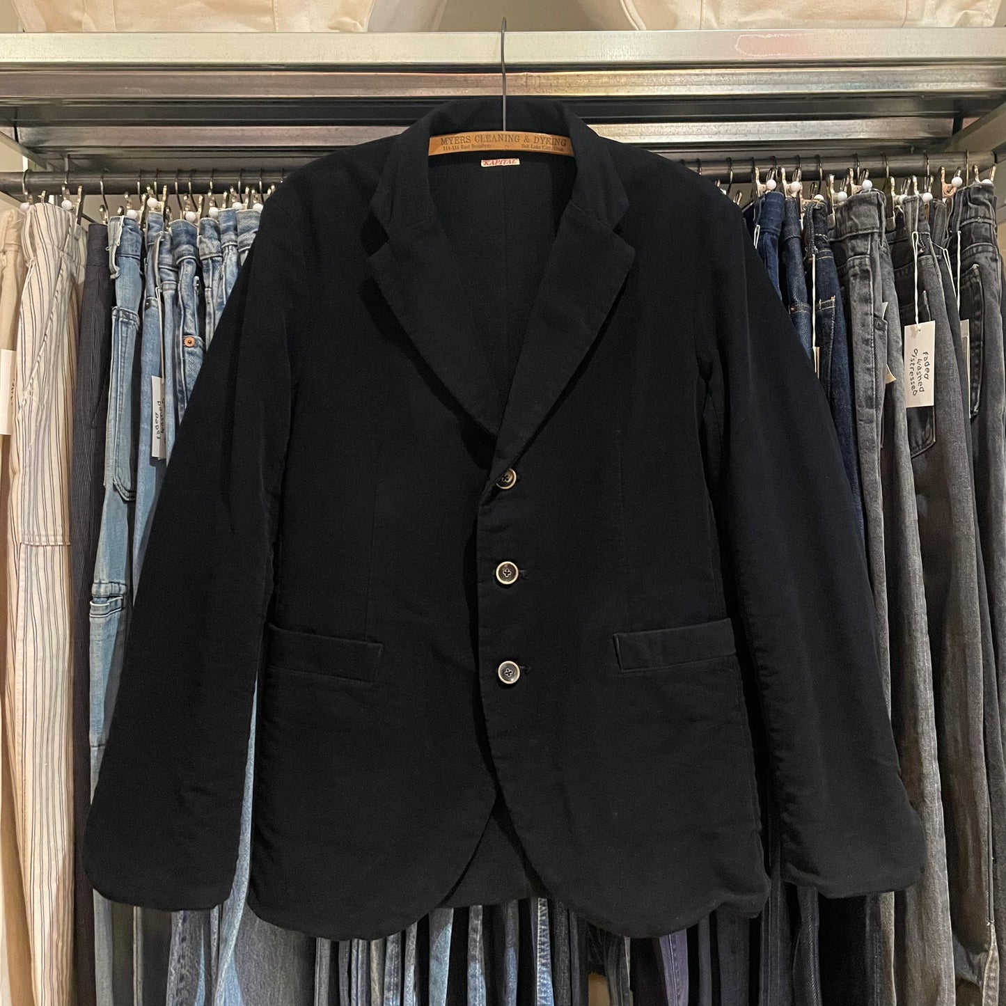 Melton Wool Tailored Jacket Black
