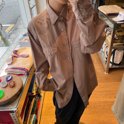 Striped Western Shirt Brown