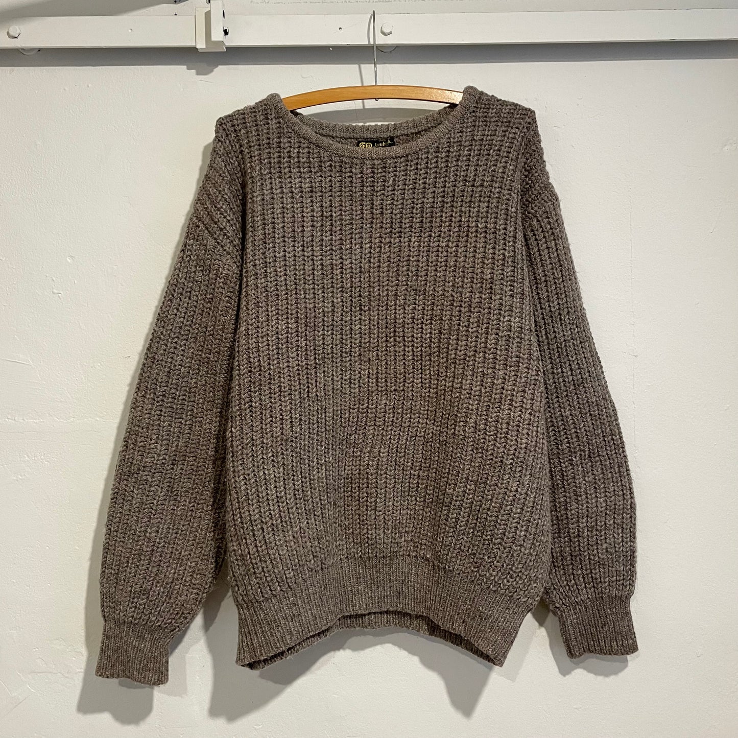Wool Ribbed Knit Sweater Greige