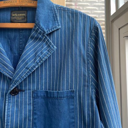 Stripe Shop Coat Blue