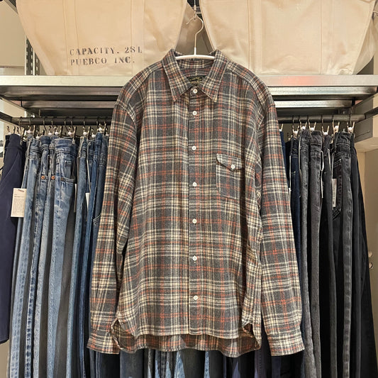 Plaid Wool Blend Shirt Brown