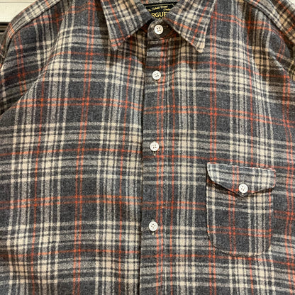 Plaid Wool Blend Shirt Brown