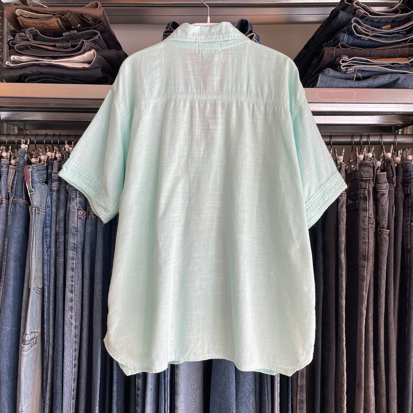 Californian Short Sleeve Shirt Mint Cotton