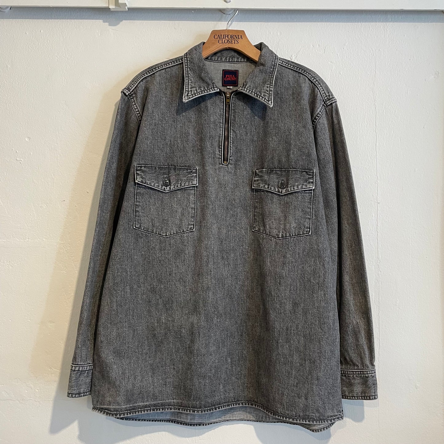 Talon Zip Denim Pullover Faded Blue