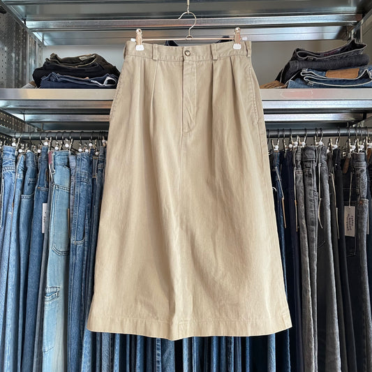 Pleated Chino Skirt Beige