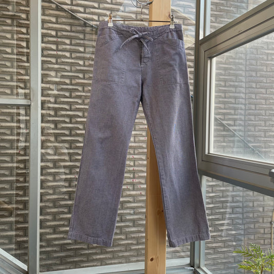 Drawstring Check Pants Purple