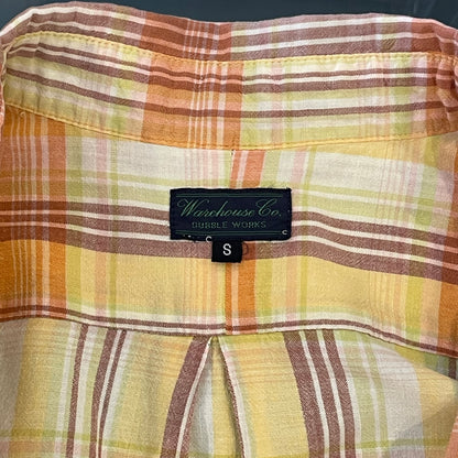 Plaid Check Shirt Orange Yellow