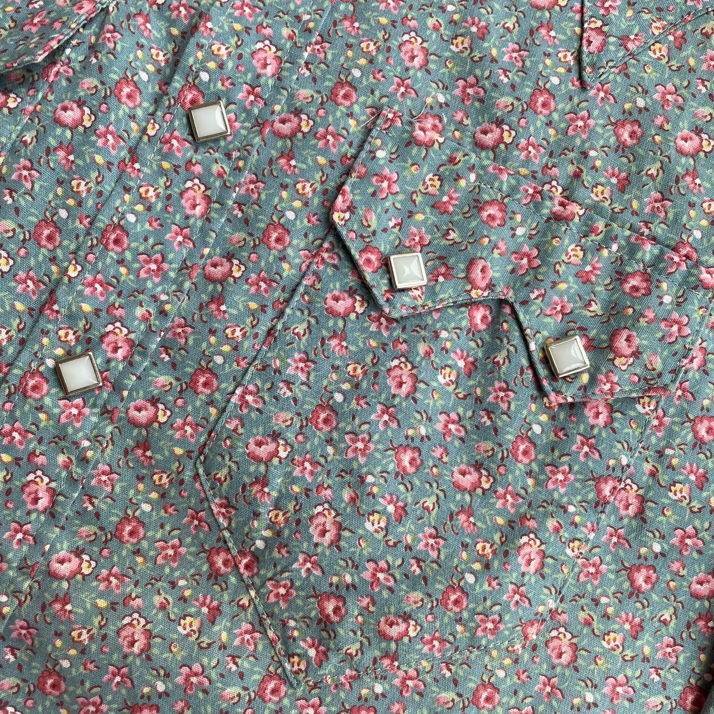 Floral Werstern Shirt Blue