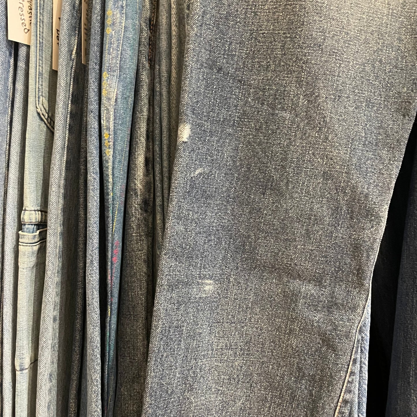 Light Wash Tapered Denim Jeans Italy