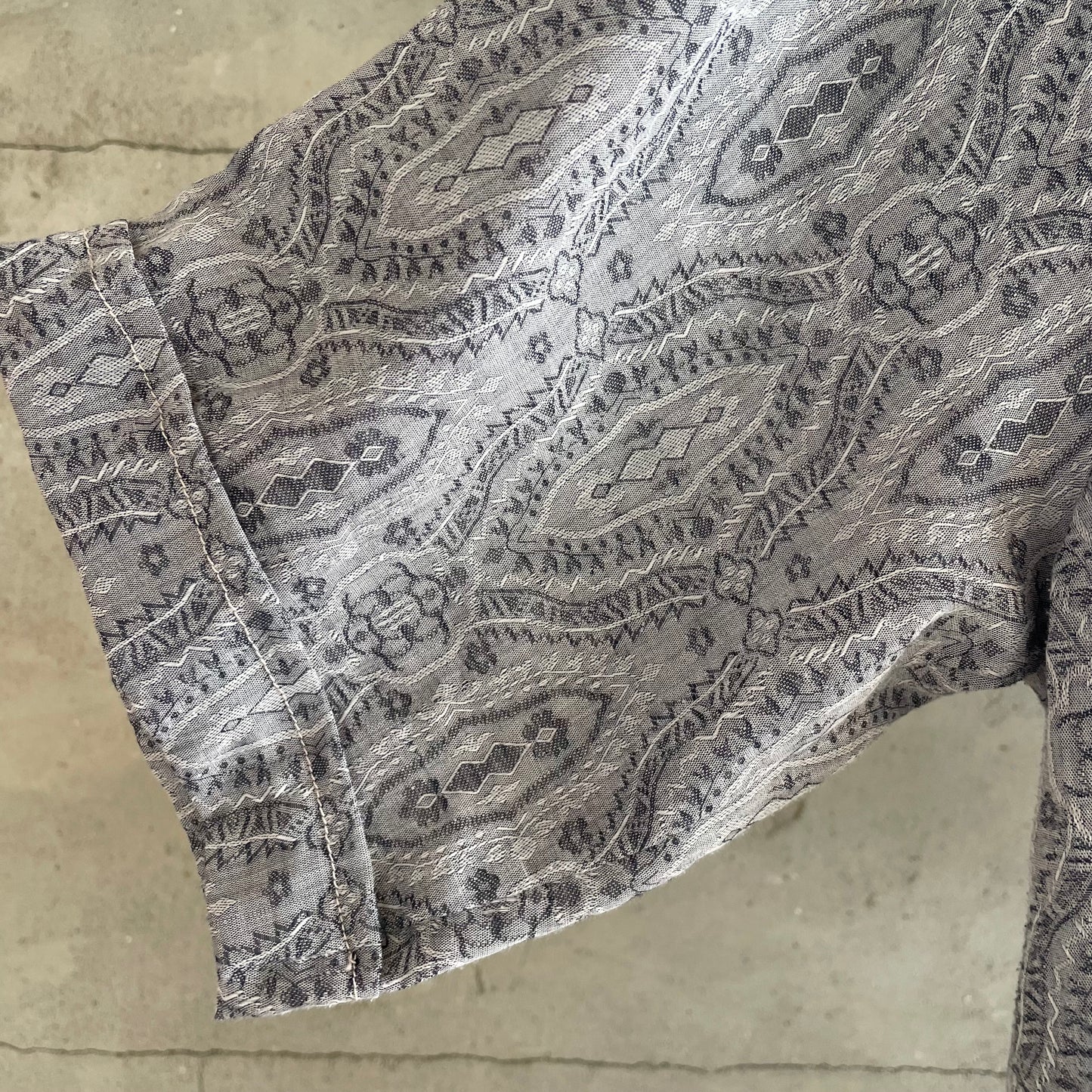 Pattern Short Sleeve Shirt Gray
