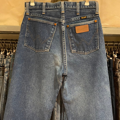 Regular Straight Jeans Mid Wash Blue Distressed