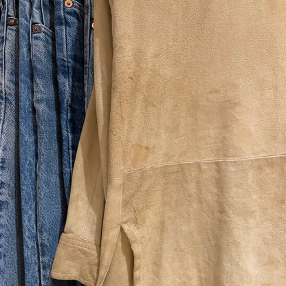 Double Pocket Leather Shirt Tan