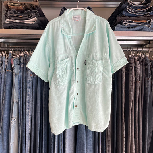Californian Short Sleeve Shirt Mint Cotton