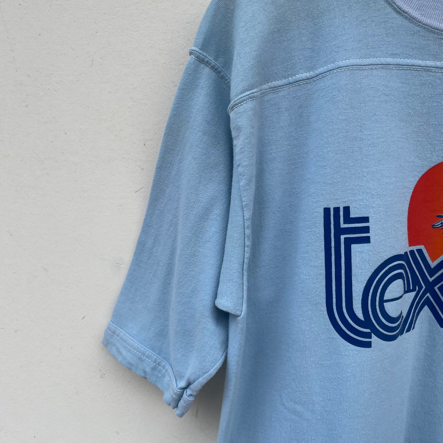 Texas Retro Eagle Sunset State Souvenir Tee Blue