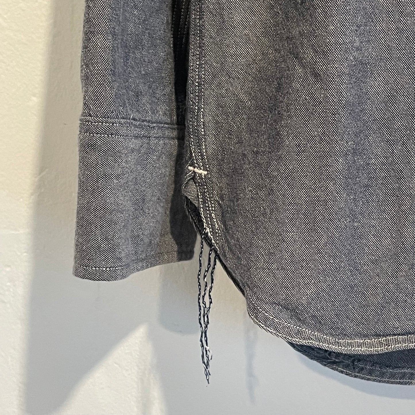 Geometric Embroidered Work Shirt Grey