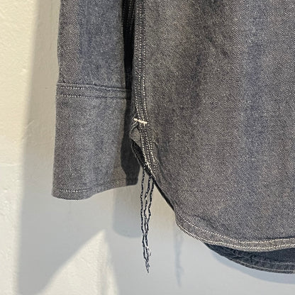 Geometric Embroidered Work Shirt Grey