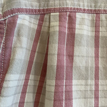 Pink White Plaid Zip Front Shirt