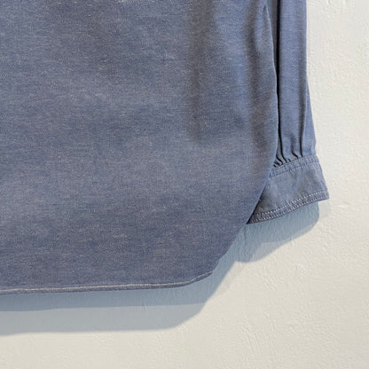 Chambray Band Collar Work Shirt Light Blue