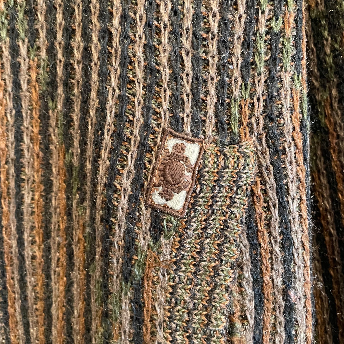 Multi colored Rib Knit Cardigan Khaki