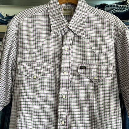 Western Shirt Short Sleeve Pink Green