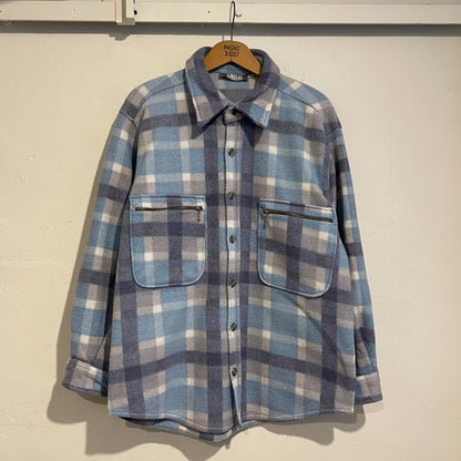 Plaid Fleece Shirt Jacket Blue