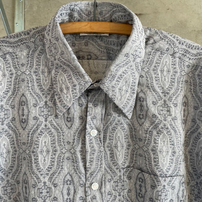 Pattern Short Sleeve Shirt Gray