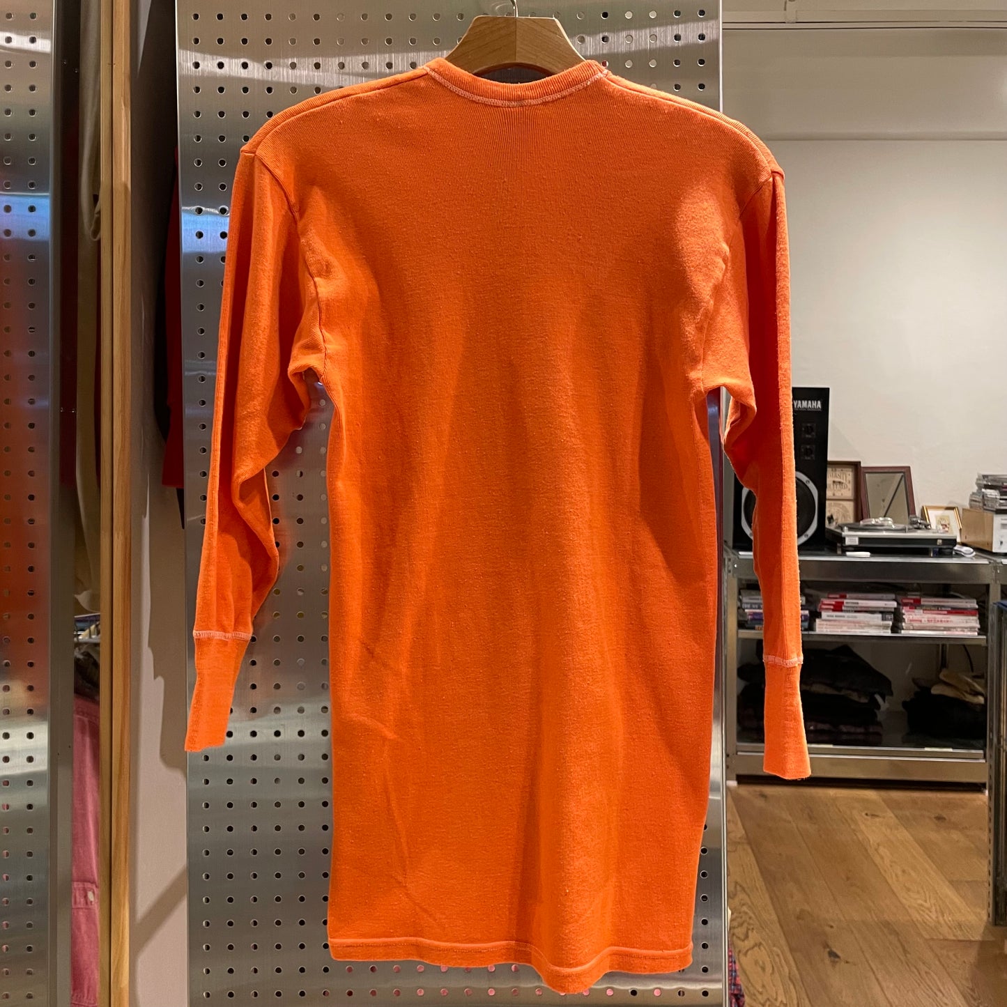 Dyed German Military U-Neck L/S T-Shirt Orange