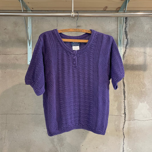 Ramie/Cotton Knit Sweater Purple