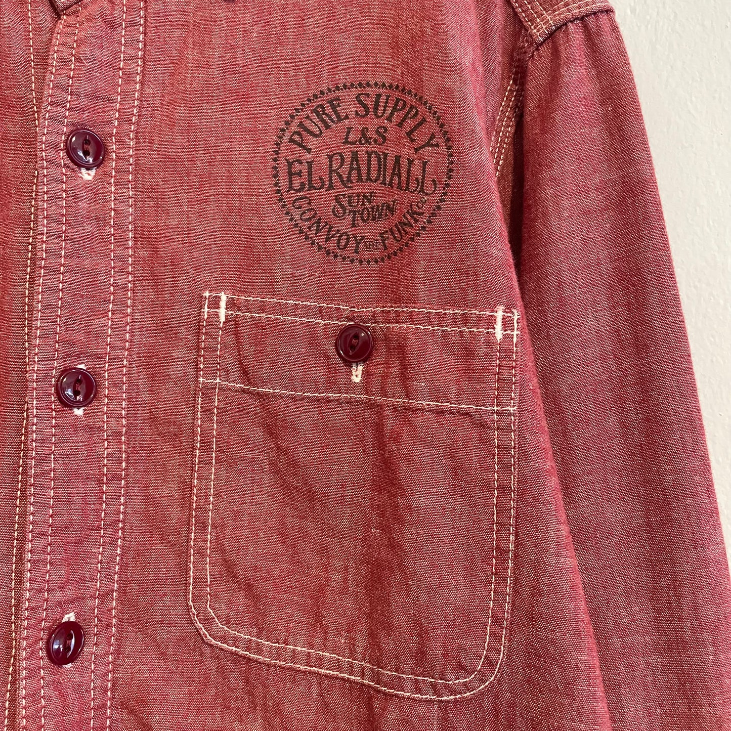 Chambray Work Shirt Red