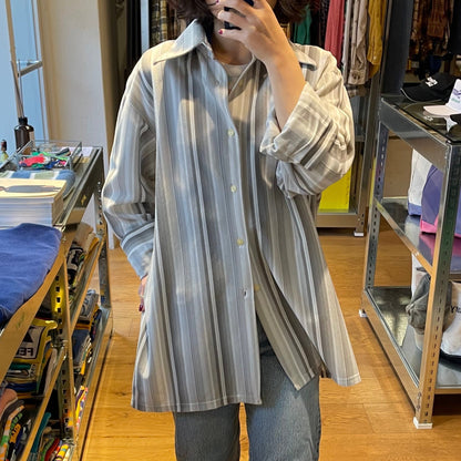 Mono-tone Striped Shirt Grey