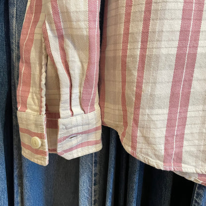 Pink White Plaid Zip Front Shirt