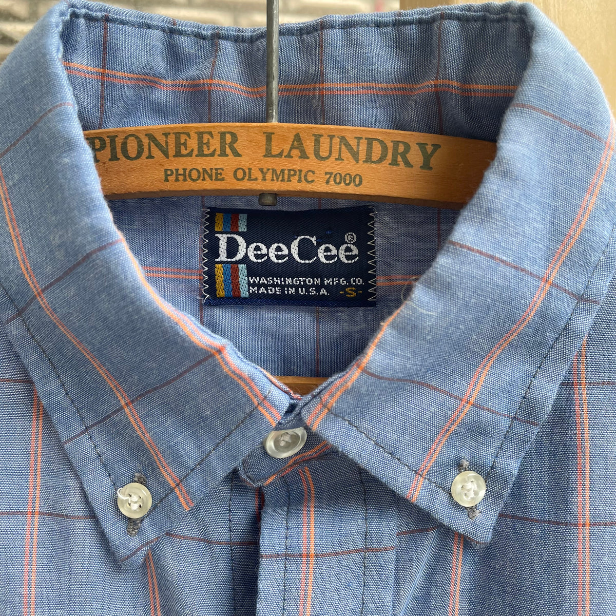 Button Down Shirt Short Sleeve Blue
