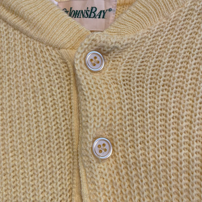 Henley Neck Knit Sweater Yellow