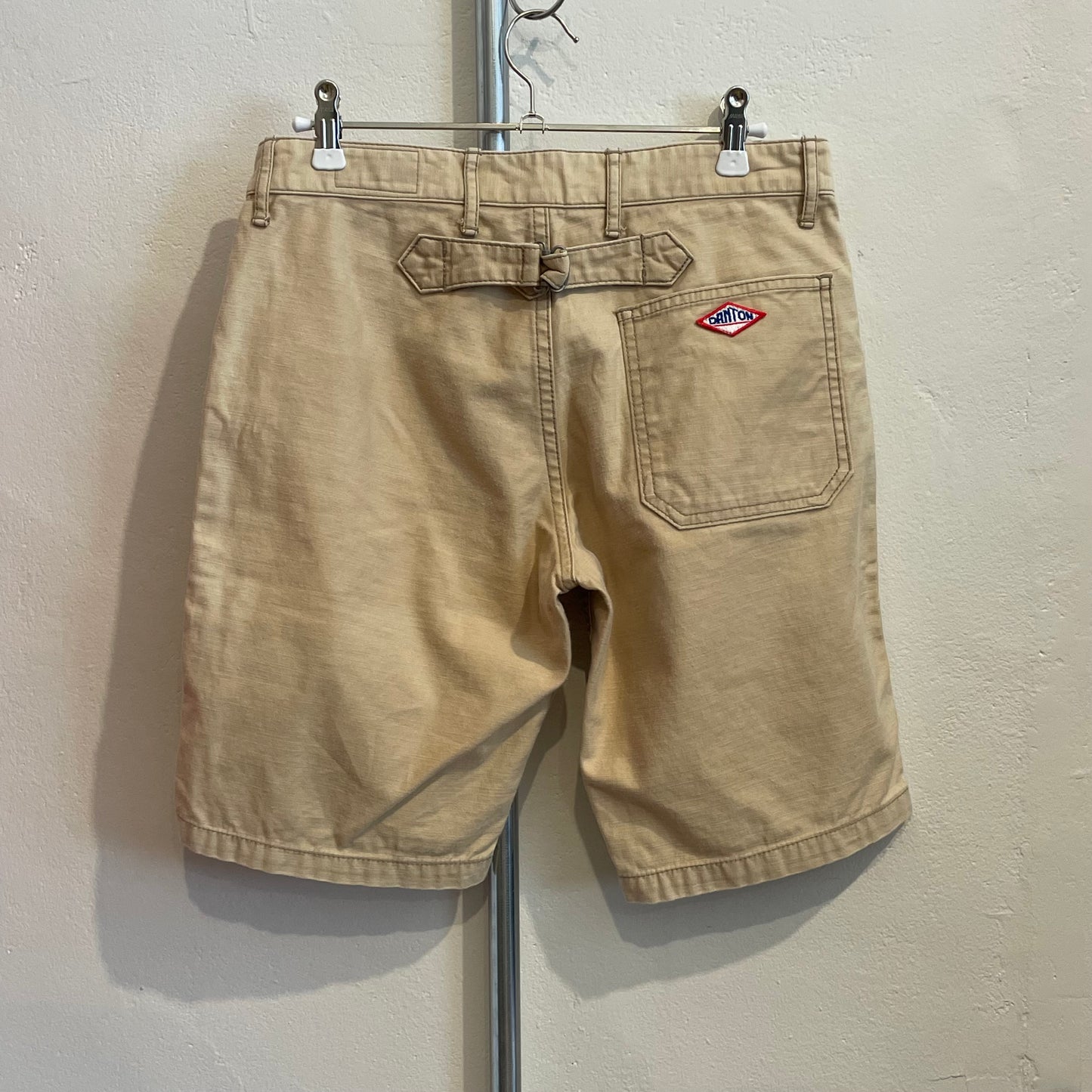 Casual Shorts Khaki Cotton Back Cinch