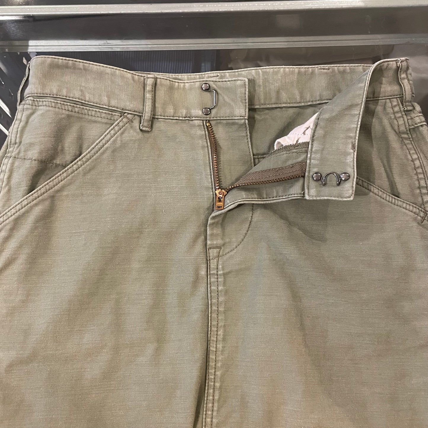 Utility Skirt Olive Green Cotton