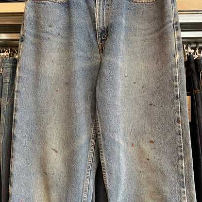 Paint-Stained 550 Relaxed Fit Jeans Blue