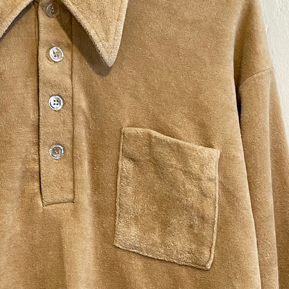 Velour Pullover Shirt Beige