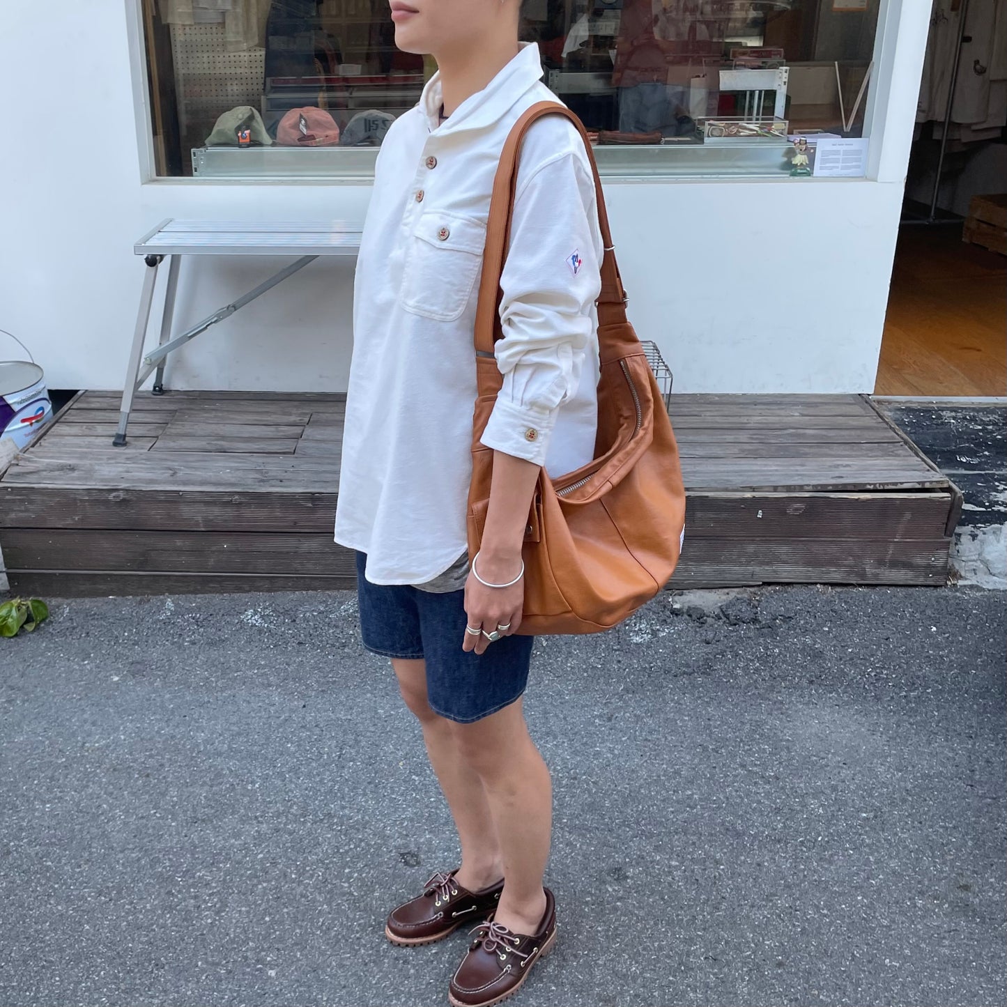 Sailor Collar Pullover Shirt White