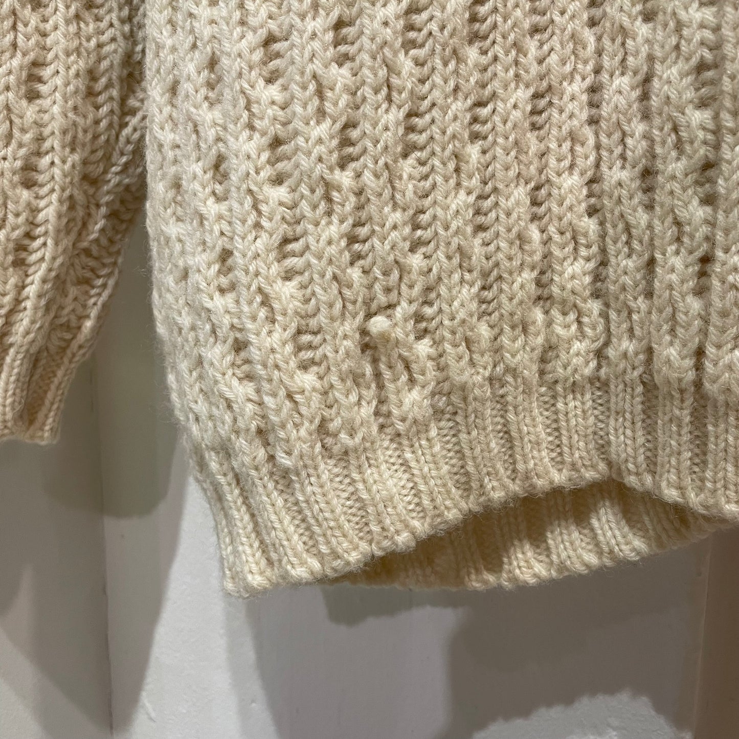 Fisherman Knit Cardigan Ivory