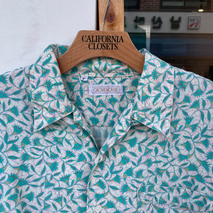 Floral Short Sleeve Shirt Green