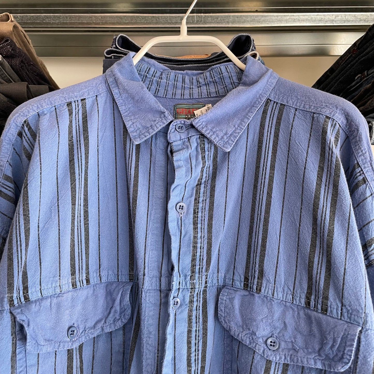 Stripe Shirt Blue Cotton