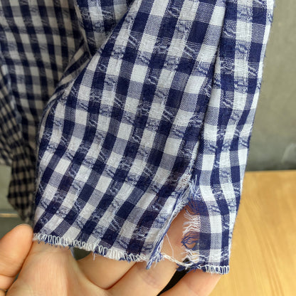 Check Western Short Sleeve Shirt Blue