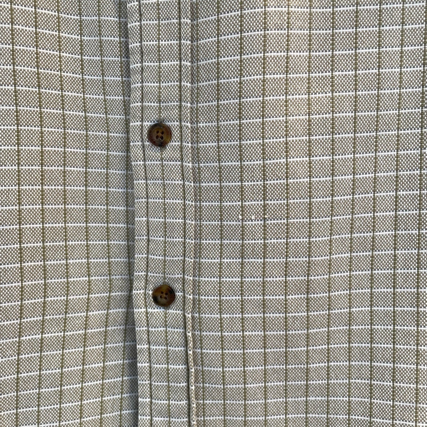 Button Down Short Sleeve Check Shirt Olive