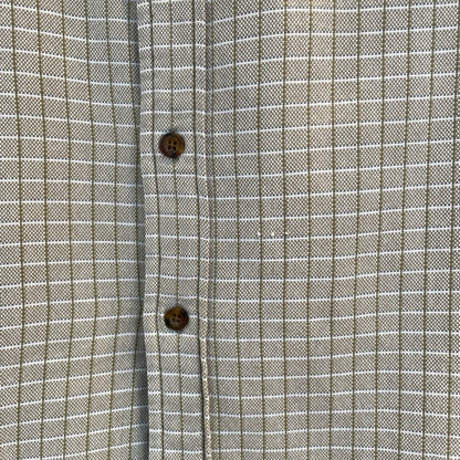 Button Down Short Sleeve Check Shirt Olive